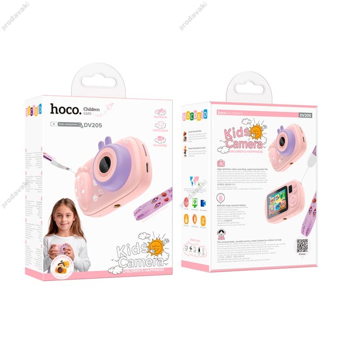 Дитяча Цифрова фото-Відео камера HOCO DV205 Dual-camera children camera 2.0" HD screen pink