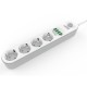 Подовжувач мережевий фільтр LDNIO SE4432 2500W 10A 2.0m 4usb 3.4A white