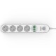 Подовжувач мережевий фільтр LDNIO SE4432 2500W 10A 2.0m 4usb 3.4A white