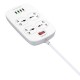 Подовжувач мережевий фільтр Ldnio SC4407 2500W 2m EU Plug 4 USB 4 Sockets QC3.0 3.1A 8W