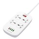 Подовжувач мережевий фільтр Ldnio SC4407 2500W 2m EU Plug 4 USB 4 Sockets QC3.0 3.1A 8W