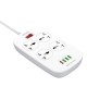 Подовжувач мережевий фільтр Ldnio SC4407 2500W 2m EU Plug 4 USB 4 Sockets QC3.0 3.1A 8W