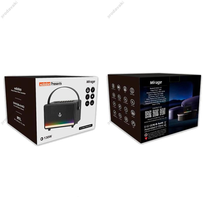 Портативна колонка Bluetooth Xdobo Mirage BT5.3 130W Black