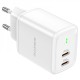Мережевий зарядний пристрій Borofone BN9 Reacher dual port charger 35W White