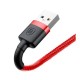 Кабель Baseus Cafule USB to Type-C 60W 3A 1m Red CATKLF-B09