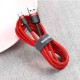 Кабель Baseus Cafule USB to Type-C 60W 3A 1m Red CATKLF-B09
