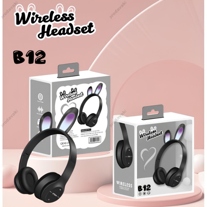 Бездротові Bluetooth навушники CH UK B12 Rabbit Ear BT 5.0 Black