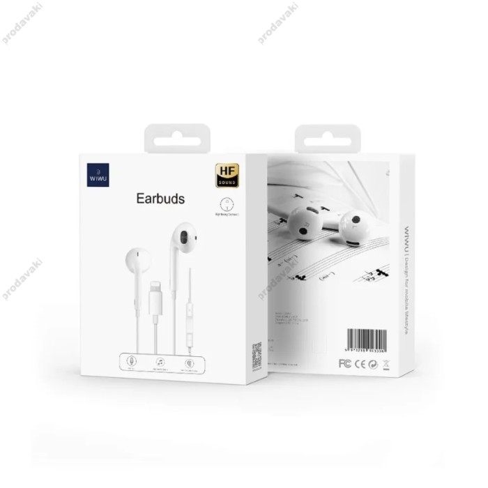 Дротові навушники WiWU EB302 Wired Earphone (directly use) Lightning White