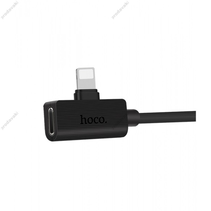 Перехідник розгалужувач Hoco LS9 Lightning - Lightning 1,2м Black