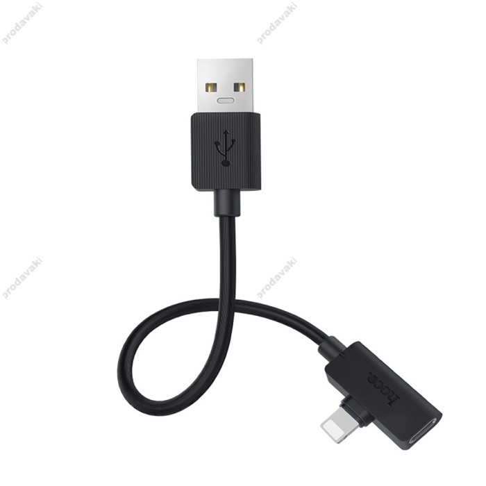 Перехідник розгалужувач Hoco LS9 Lightning - Lightning 1,2м Black