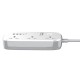 Подовжувач мережевий фільтр LDNIO c Wi-Fi SCW3451 3USB/1Type-C 3 Sockets QC/PD 30W/10A 2m EU Plug white