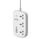Подовжувач мережевий фільтр LDNIO c Wi-Fi SCW3451 3USB/1Type-C 3 Sockets QC/PD 30W/10A 2m EU Plug white