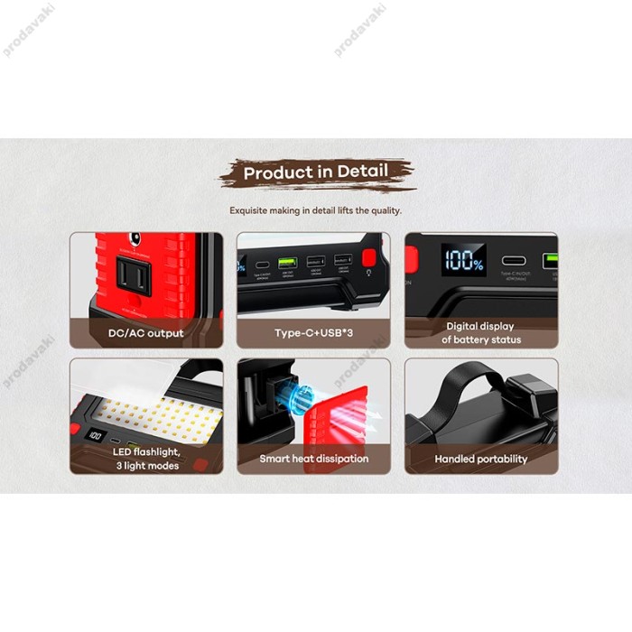 Портативна електростанція REMAX Tank Series 150W Power Station RPP-325 36000mAh |3USB/Type-C/DC/AC|