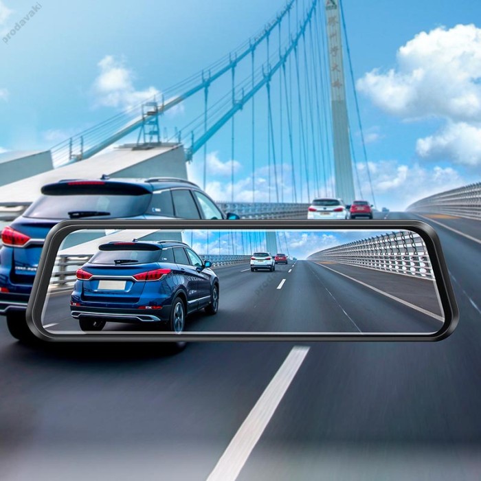 Відеореєстратор HOCO DI36 rearview mirror driving recorder (dual-channel) 1080p 24h Black