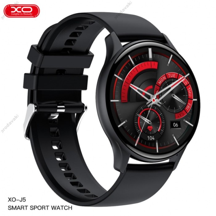 Смарт-годинник XO J5 Magnetic suction circular intelligent sports call watch Чорний