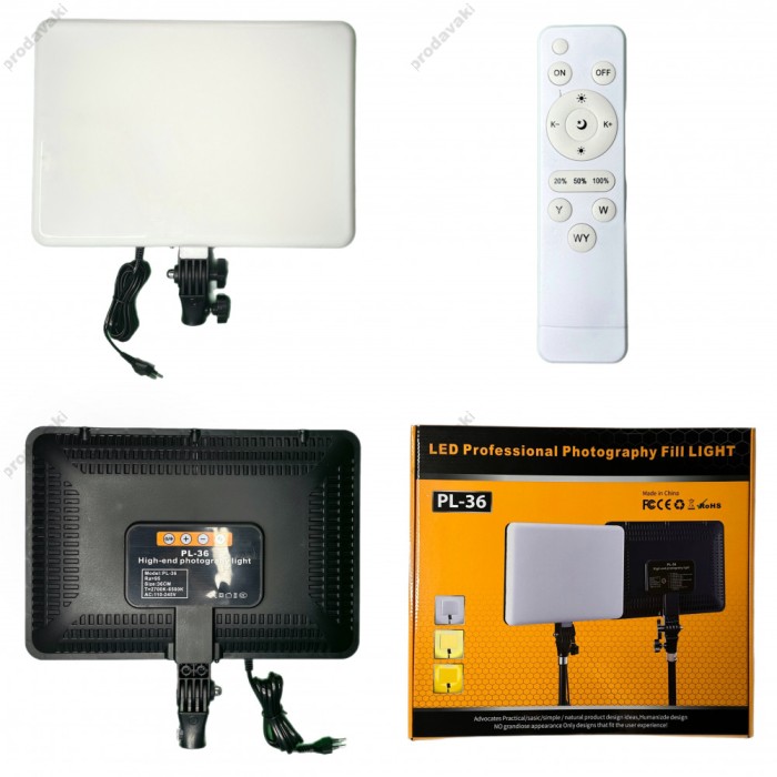 Лампа відеосвітло LED CH PL-36 36x25 cm 448 Lights 2700K-6500K Remote Adapter Inside
