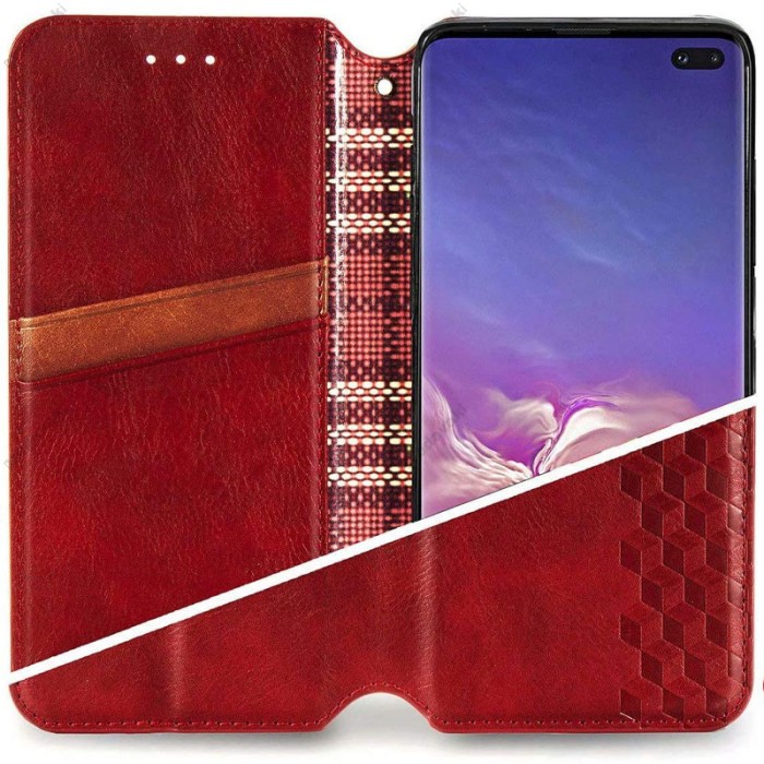 Чохол книжка Samsung Galaxy S21 FE (G990) Getman Cubic червоний