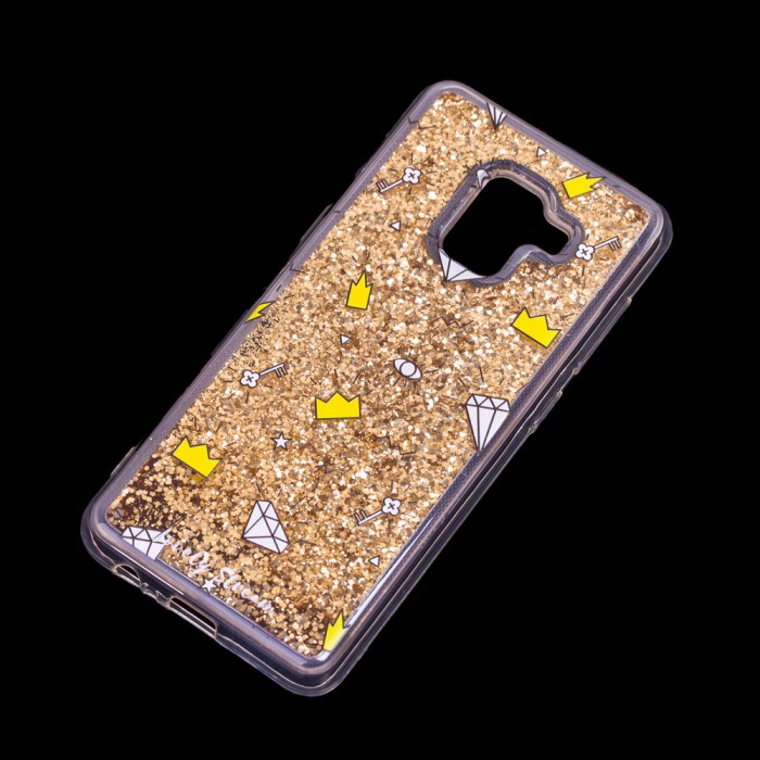 Чохол для Samsung Galaxy A8 2018 (A530) вода золотистий "корона та діамант"