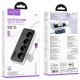 Подовжувач мережевий фільтр Hoco AC21 Sunlight 4-bit desktop socket (L=3M) 3USB/1Type-C 17W/3.4A black