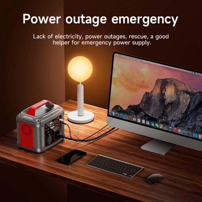 Портативна електростанція Hoco DB28 Energy storage power bank 3USB/Type-C/AC PD/QC 300W 80000 mAh Black