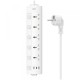 Мережевий перехідник XO WL19 (EU) long row 5AC jack+USB-A+1USB-C with independent switch Білий