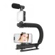 Одноосьовий стабілізатор Gimbal Stabilizer CH AY-49U Multifunctional Microphone та LED