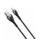 Кабель XO NB218 2.4A/1M Zinc Alloy Anti-Breakage Silicone lightning cable Чорний