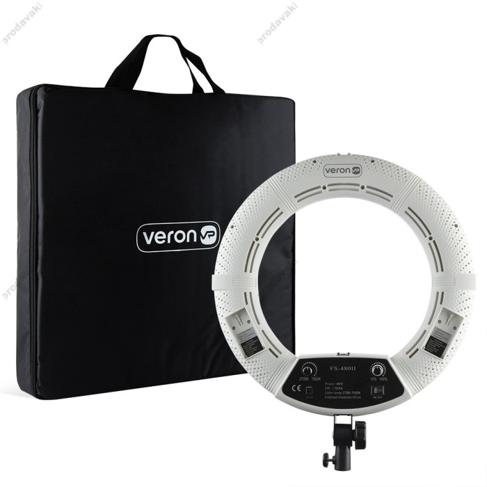 Лампа Кільцева LED Veron FS-480 II LSD White з дзеркалом 45см 48W 2700-7500K