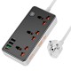 Подовжувач мережевий фільтр HOCO AC8A Storm 3-position socket 3USB/1Type-C PD/QC 3A/30W black