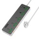 Подовжувач мережевий фільтр Hoco AC13A Talento 5-position socket 3USB/Type-C 10A black
