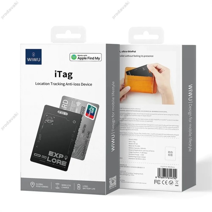 Пошуковий трекер Wiwu WT-03 iTag Location Tracking Anti-loss Device IOS Black