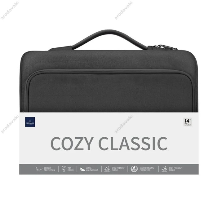 Папка-конверт Wiwu Cozy Classic Case для MacBook ноутбука 15"-16.2" Black