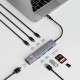 USB-Хаб Wiwu Wi-HB001 Traveling Series 8в1 Type-C to HDMI+2xSB 3.0+SD+TF+2xType-C+PD Grey