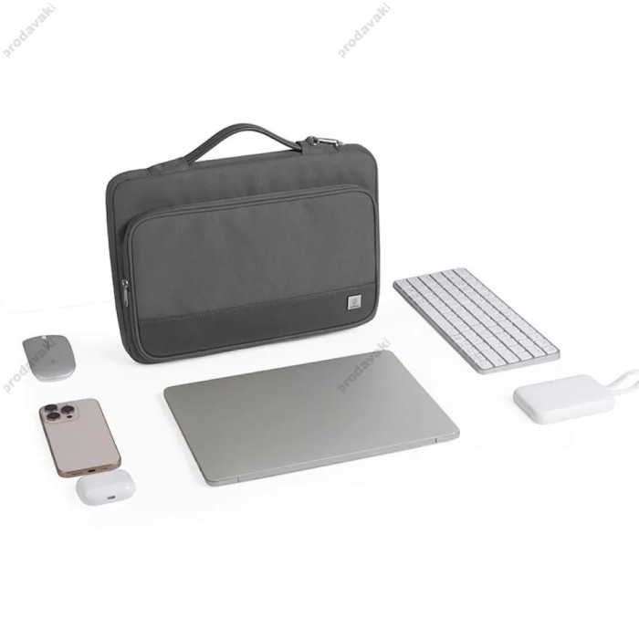 Папка-конверт Wiwu Cozy Classic Case для MacBook ноутбука планшета 13"-14.2" Gray