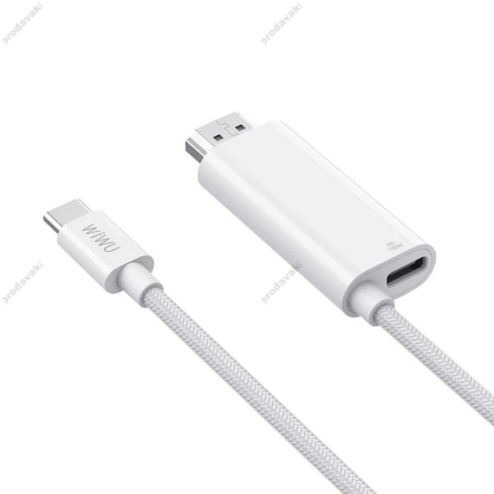Кабель Wiwu Wi-PS001 Charging Projection Cable PD Type-C to HDMI 4K 1.8m White