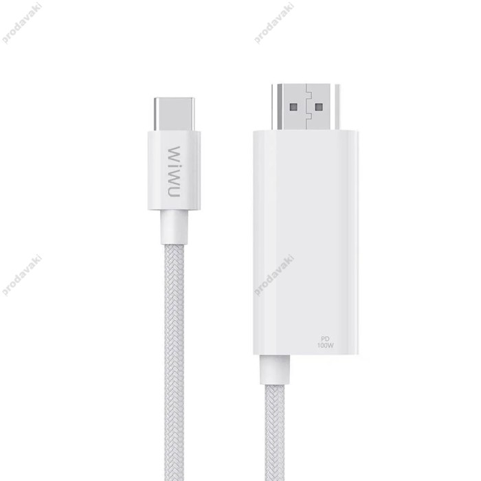 Кабель Wiwu Wi-PS001 Charging Projection Cable PD Type-C to HDMI 4K 1.8m White