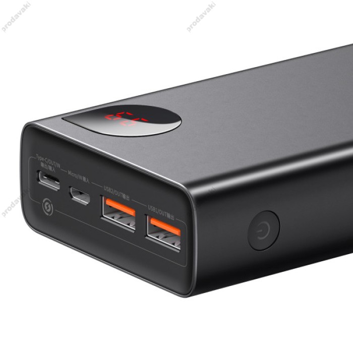 Повербанк портативний акумулятор Power bank  Baseus Adaman Metal Digital Display 65W 20000 mAh Black PPIMDA-D01