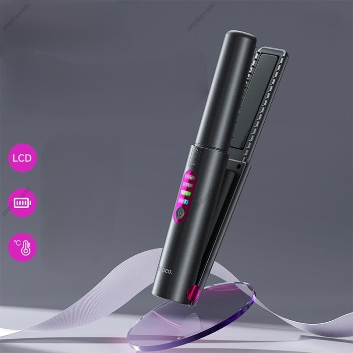 Бездротова плойка для волосся Hoco DAR33 Protect portable hair straightener Black