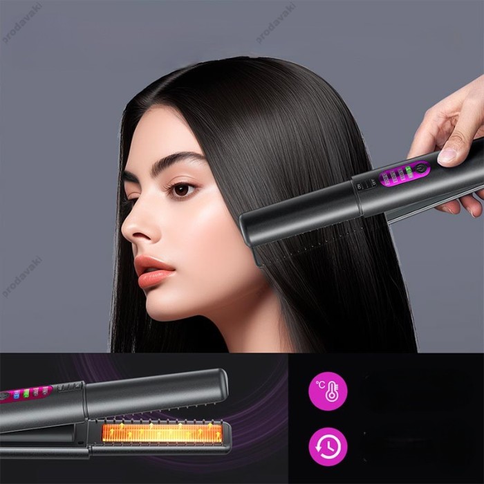 Бездротова плойка для волосся Hoco DAR33 Protect portable hair straightener Black