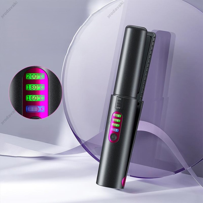 Бездротова плойка для волосся Hoco DAR33 Protect portable hair straightener Black