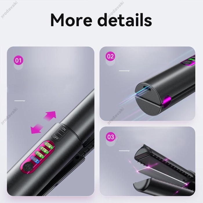Бездротова плойка для волосся Hoco DAR33 Protect portable hair straightener Black