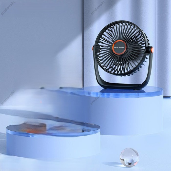 Портативний міні вентилятор Borofone DBF02 Cool desktop fan with light Black