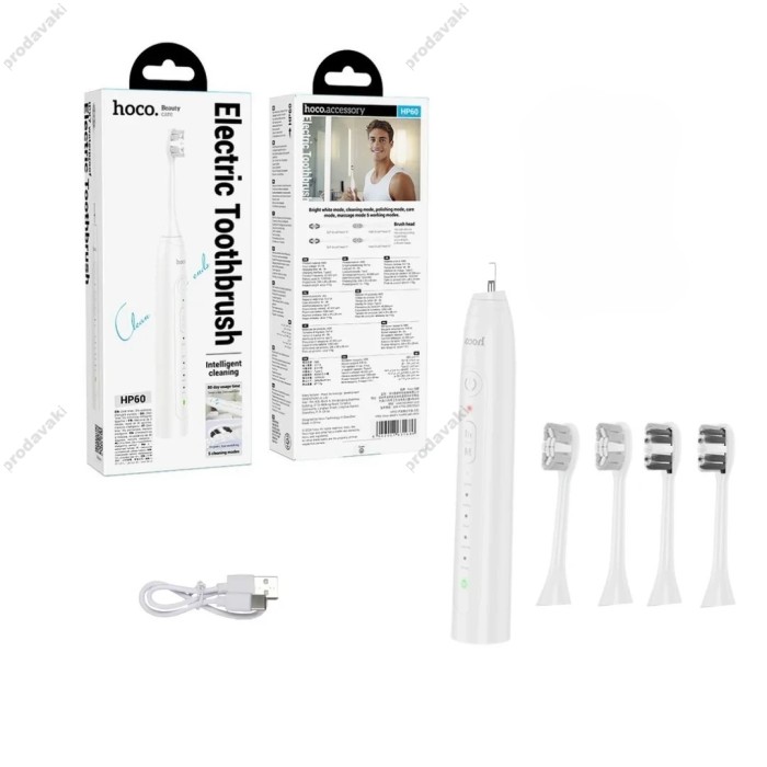 Електрична зубна щітка HOCO HP60 Wave electric toothbrush 5 modes White