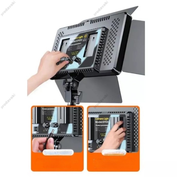 Лампа відеосвітло LED CH E900 with display 30x17 cm 896 Lights 3000K-6500K Remote (від мережі та акб)