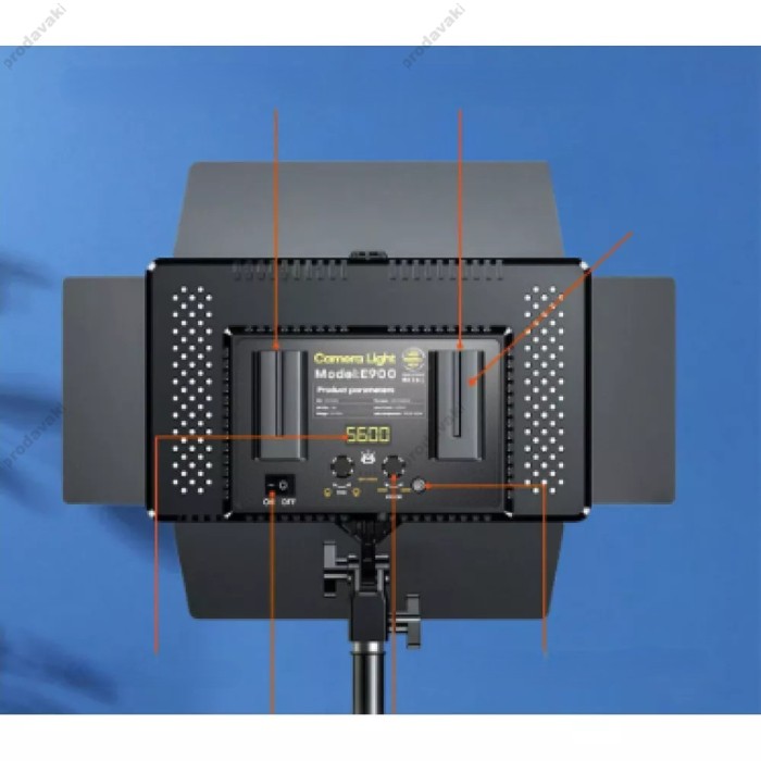 Лампа відеосвітло LED CH E900 with display 30x17 cm 896 Lights 3000K-6500K Remote (від мережі та акб)