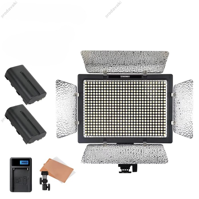 Лампа відеосвітло Yongnuo YN600L II 36W color 3200-5500K Light 600 pcs + 2 AKБ із зарядним пристроєм