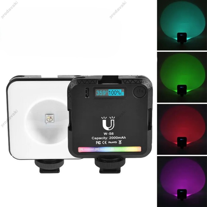 Накамерне відеосвітло LED CH W-S6 RGB 2500-9000K