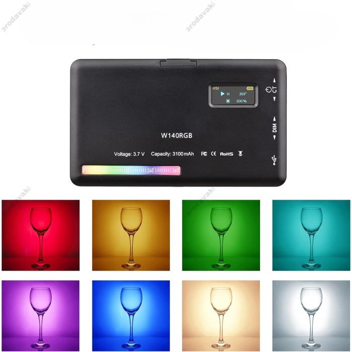  Накамерне відеосвітло LED CH W140 RGB