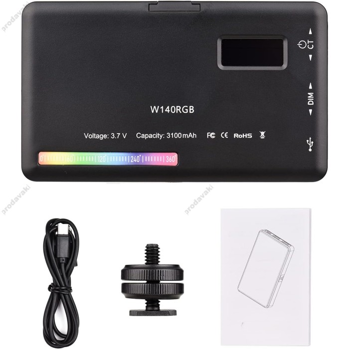 Накамерне відеосвітло LED CH W140 RGB