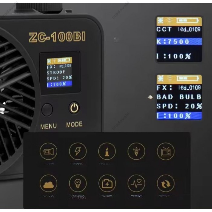 Лампа відеосвітло LED Veron ZC-100Bi 100W 2700-7500K